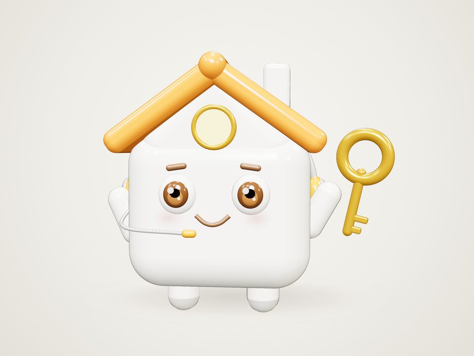 Real Estate Luxury Villa 3D Mascot